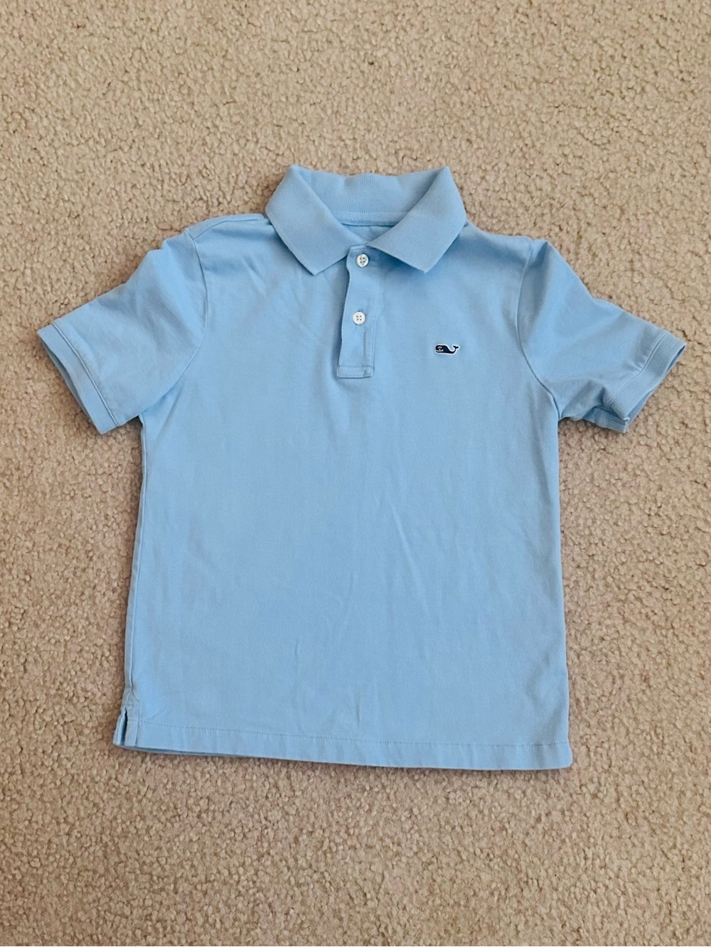 Vineyard Vines Boys Pale Blue Polo with Whale Logo